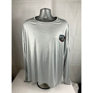 Men's Salty Wave Long Sleeve Shirt Gray/White Size XXL